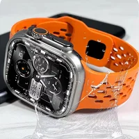 Bracelet en Silicone pour Apple Watch Ultra 3/2/1 49mm 11 10 46mm 42mm, confortable et respirant pour IWatch 9 8 7 6 5 4 SE3 45mm 44mm 41mm 2