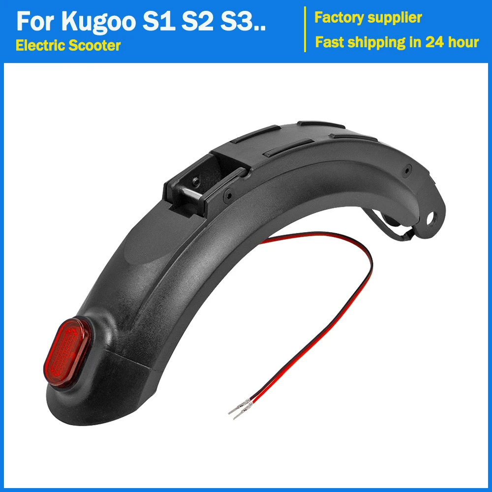 Rear Mudguard Wing + Warning Tail Light Lamp for Kugoo S1 S2 S3 Electric Scooter Fender Skateboard Back Fender Parts Accessories