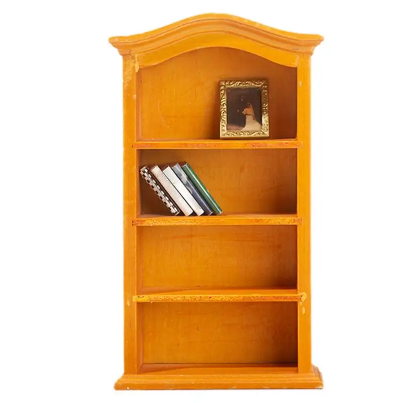 

Miniature Bookshelf 1:12 Wooden Tiny Bookcase Realistic Funny Cute Doll House Accessories Miniature Decor For Bedroom Dining