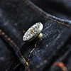 SAUCE ORIGIN EXL916-AG Mens Jeans cotton linen Selvedge Sanforized Raw Denim Jeans for Men Straight Fit Silver Button 19 oz 3