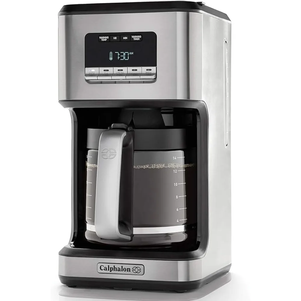 

Calphalon Coffee Maker, Programmable Coffee Machine with Glass Carafe, 14 Cups, Stainless Steel