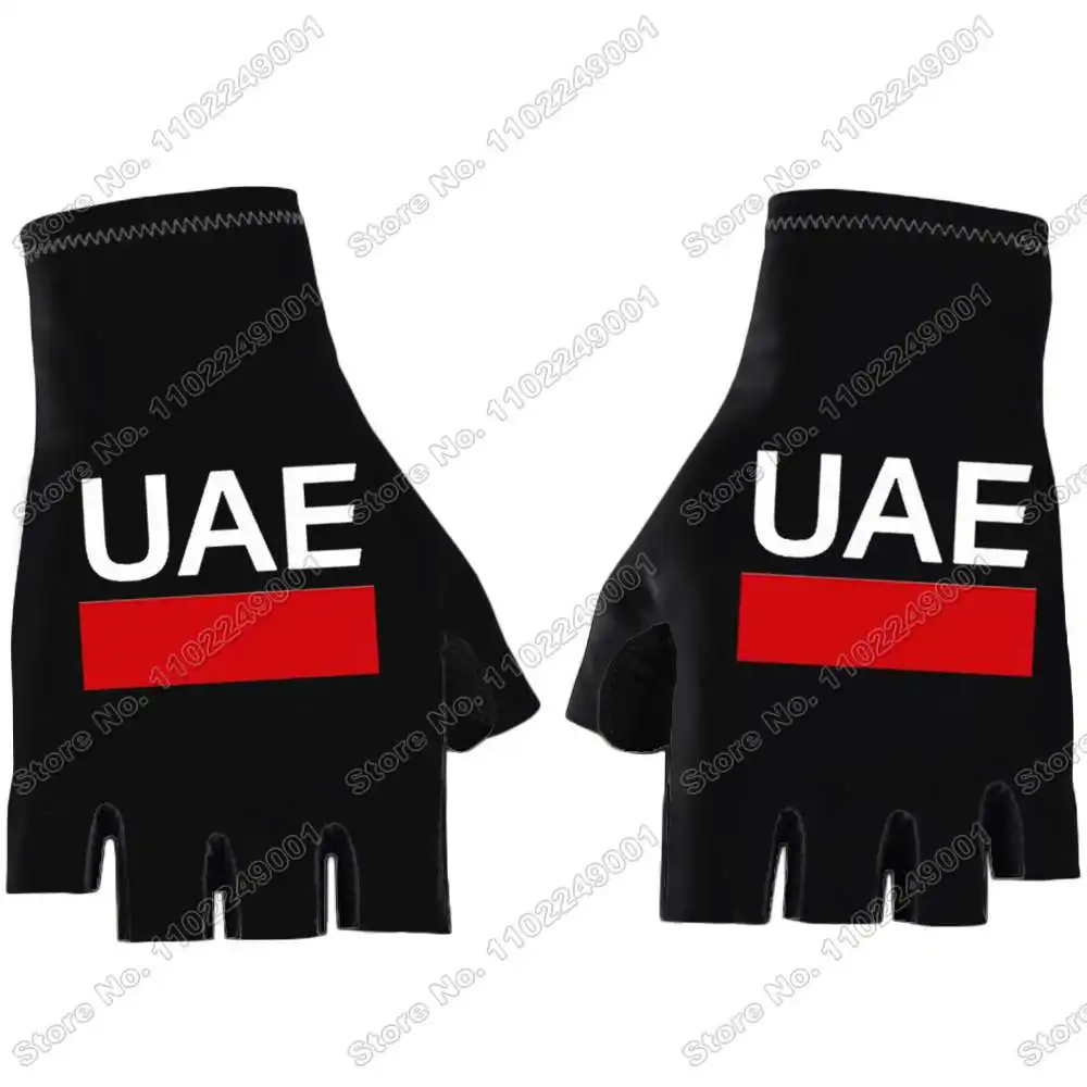 UAE Team Cycling Glove Slovenia Champion Tadej Pogacar Bicycle Gel Half Finger Glove Men Road Bike Jersey Anti-shock Mitten