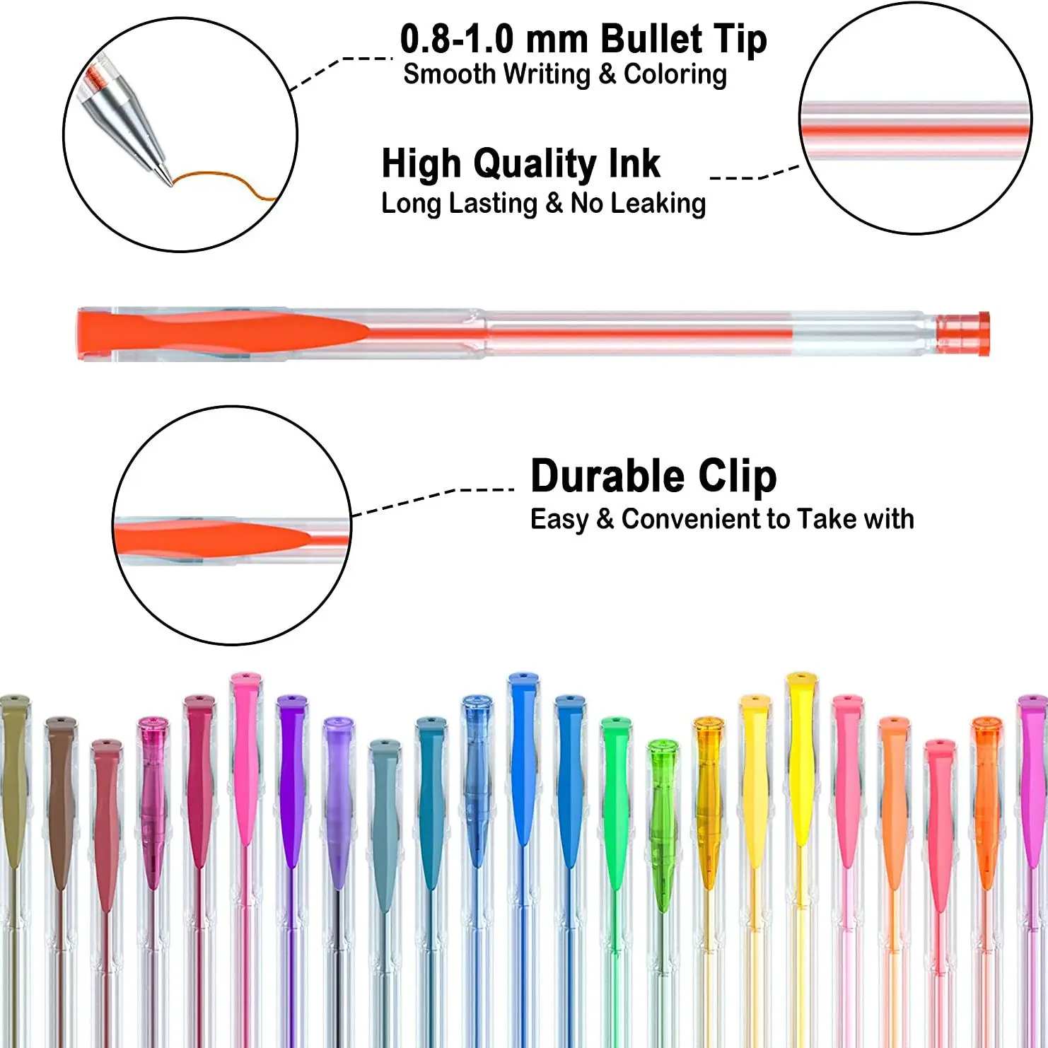 Glitter Gel Pen Aen Art Set of 100 Unique Colors Glitter Pens