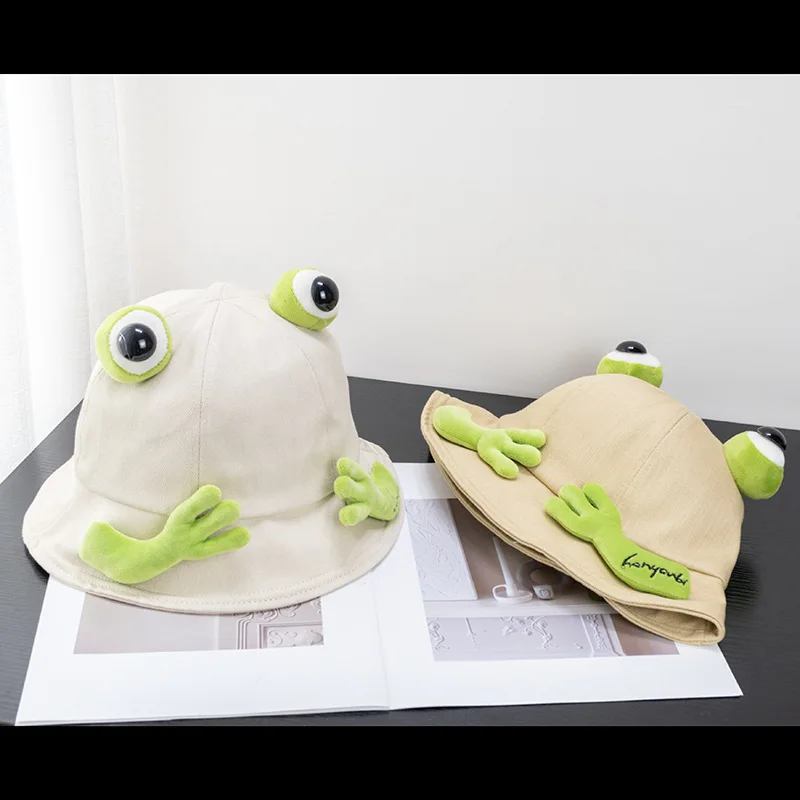 Chapeau De Grenouille 2 Pièces - Chapeau Soleil Mignon Pliable Pour Femme, Pêche Et Extérieur Vert Et Noir