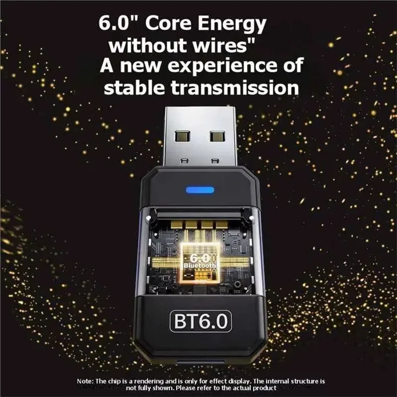KEBIDUMEI USB 블루투스 어댑터 블루투스 6.0 동글 드라이버 무료 PC용 Win11/10 키보드용 블루투스 수신기 송신기