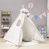 Portable Kids Tent Teepee Tent For Children Tipi Infantil House For Girl Cabana Boy Tents Decoration Carpet LED Lights 3