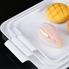 Flat Melamine Kitchen Storage Trays Pastry Bread Restaurant Plates Large White Menu Dishes Plastic for Dinner Persentation 5