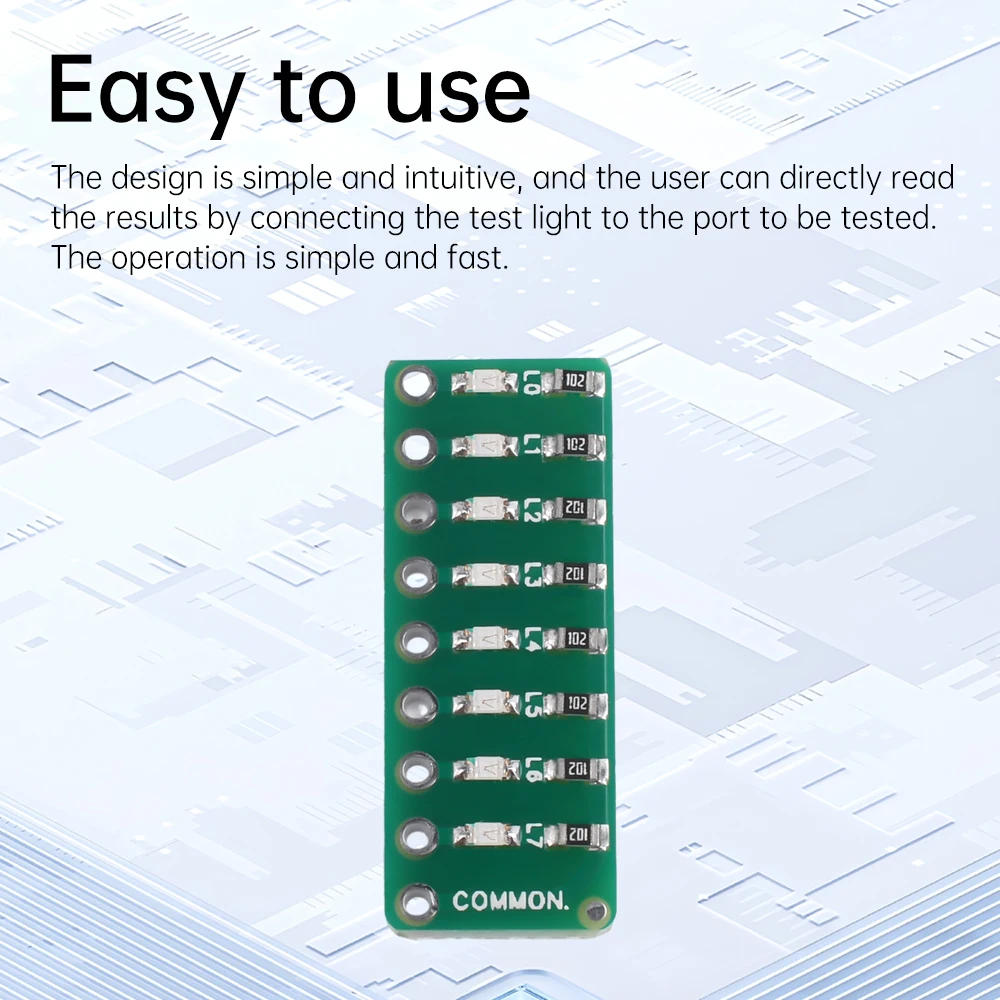 8-segment LED Port Test Lamp Indicator Indicator Light Flowing Light Module Red Green and Blue Colors Optional