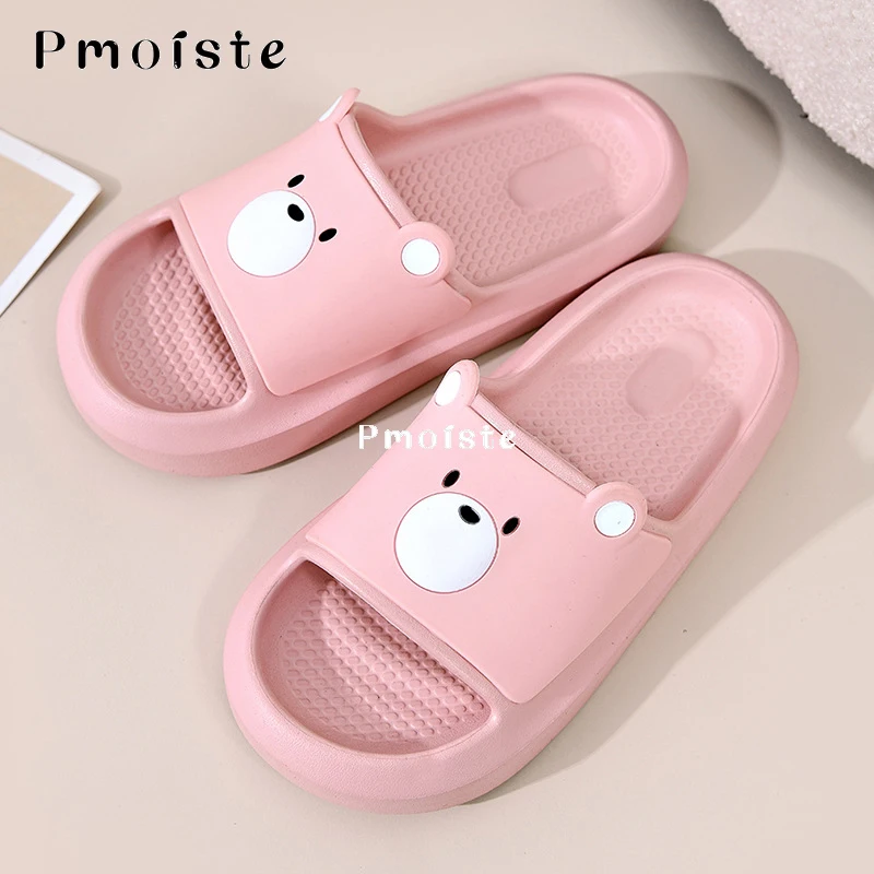 

Women's Home Slippers Flat Cute Bear Summer Shoes for Woman Comfortable Cartoon Designer Slides Indoor EVA 2023 Slipper Non-slip