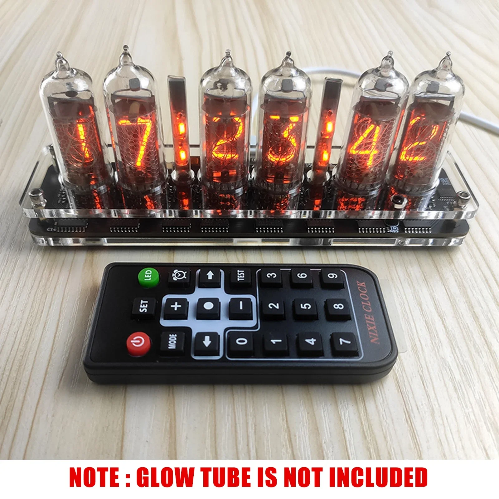 6-bit IN-14 Glow Tube Clock DIY Module Nixie Clock Audio Accessories USB 5V with Backlight Digital Plus 2 Small Lamp Tubes digital clock digital desk clock digital table clock nixie tube clock