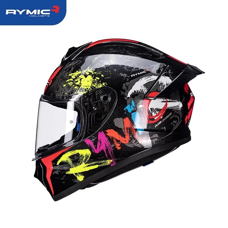 thumbnail image 1 of Casco de motocicleta RYMIC para mujer, con certificación DOT ECE, para carreras, para montar en carretera, color rosa, para DUKADI y Honda, 1 of 5
