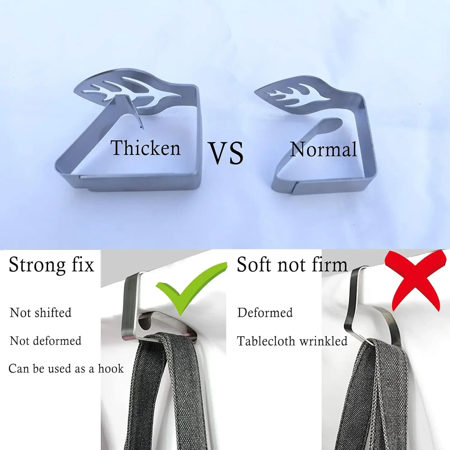 Premium Stainless Steel Tablecloth Clips Heavy Duty Rust-Proof for Weddings Parties Picnic Table Cover Clamps Decor 2