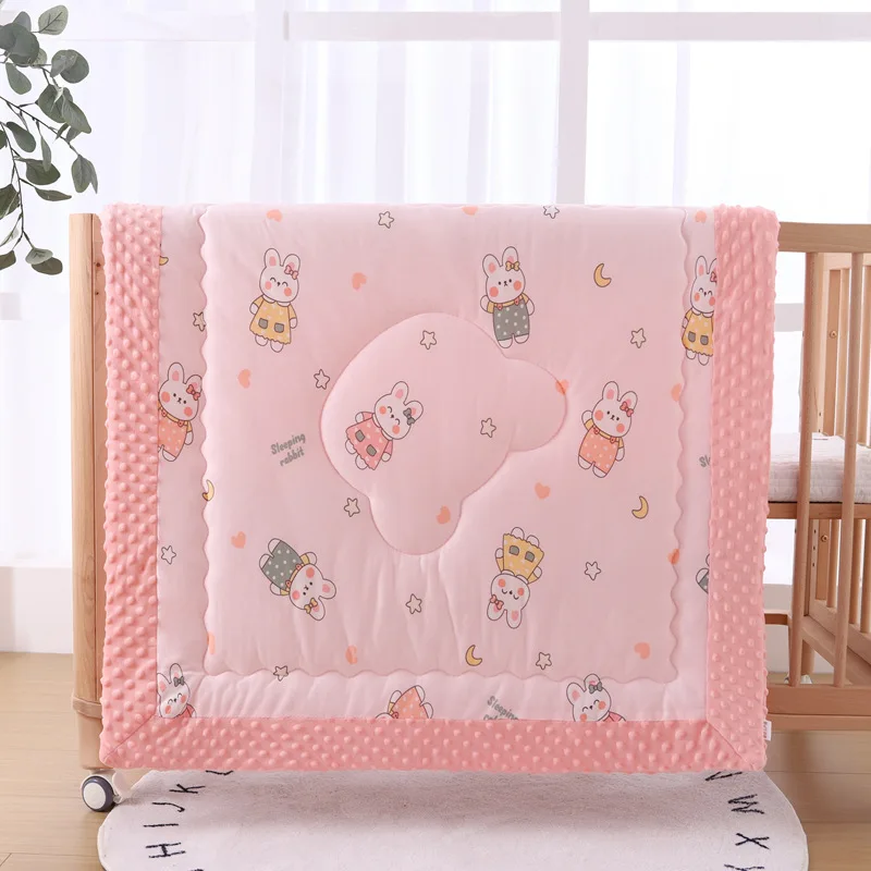 95X95cm Winter Thick Muslin Quilt for Newborns with Padded Crib Blankets Baby Bear Blanket baby blanket
