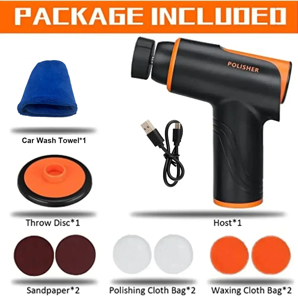 100W Car Wax Polisher Polishing Machine Mini Wireless Portable Buffing Machine Rechargeable Polisher 2