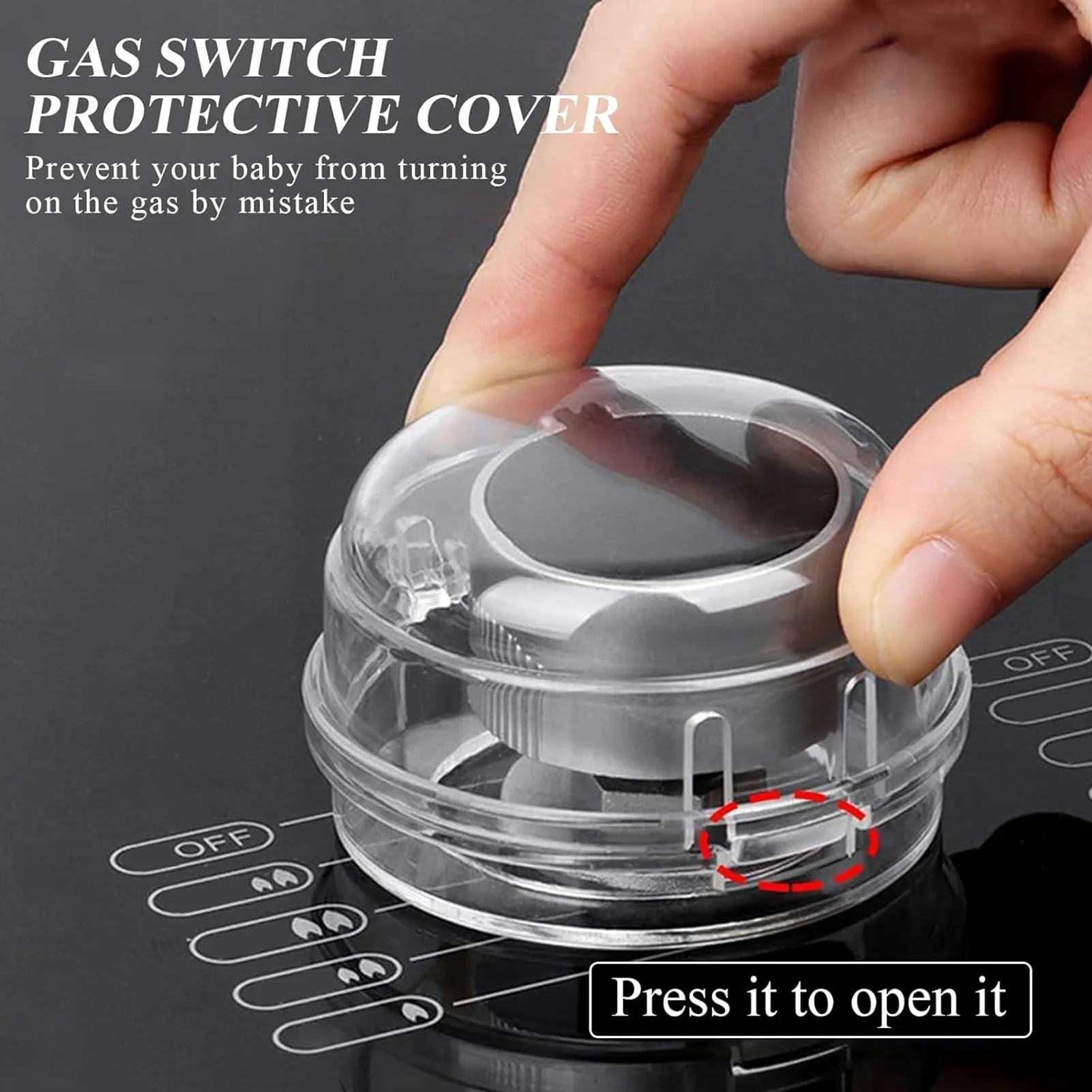 4/8pcs Stove Knob Cover Clear Black Universal Size Gas Knob Covers Covers Prevent Kids & Pets from Turning on Stoves stove protective cover
