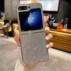 Luxury Diamond Electroplate Glitter Shockproof Rhinestone Thin Phone Case for Galaxy Z Flip5 (Colorful)
