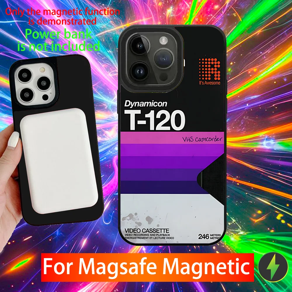 Vintage VHS Video Tape Phone Case with Magsafe Magnetic Wireless Charging Compatibility