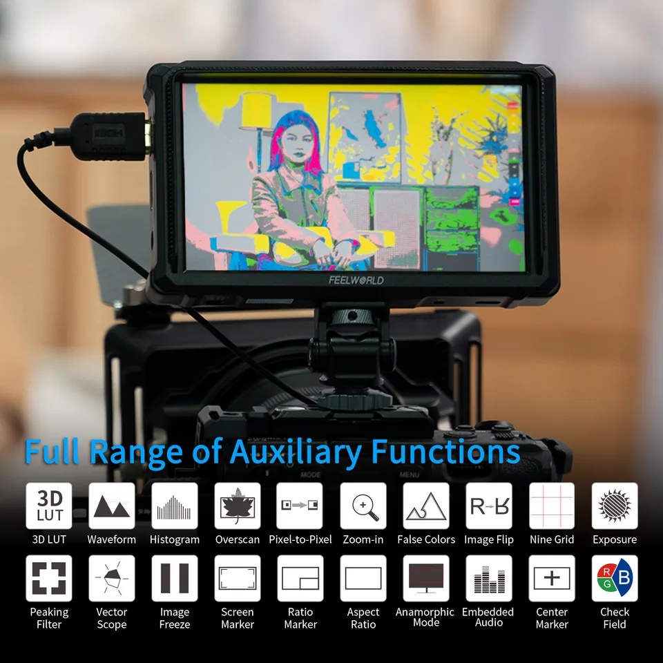 FEELWORLD FW568 PRO 6インチ 1200nit 軽量カメラフィールドDSLR