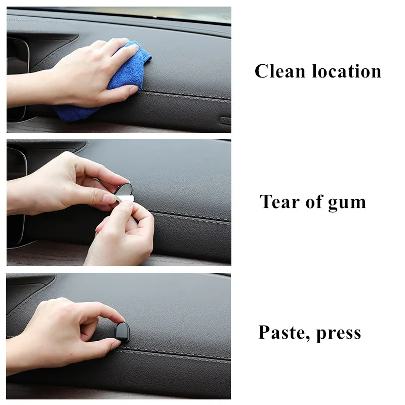 Car Hook Organizer Storage for USB Cable Headphone Key Storage Self Adhesive Wall Hook Hanger Auto Fastener Car Clip Stuff