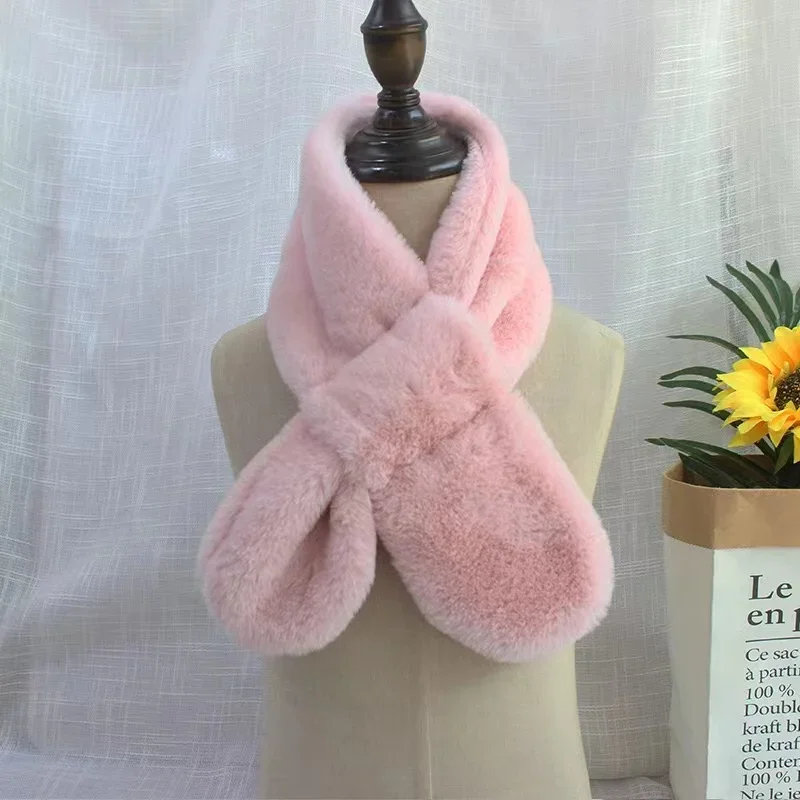 Rabbit Fur Scarf Children Boys Girls Winter Rabbit Fur Scarf