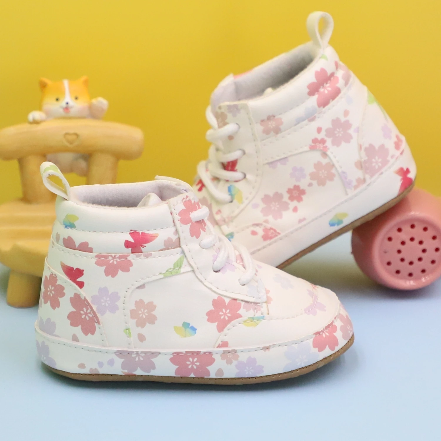 Baby Toddler Shoes, Printed Butterfly Style Baby Girl Toddler Sneakers, Fashionable Non-Slip and Anti-Kick, Autum and Winter 2