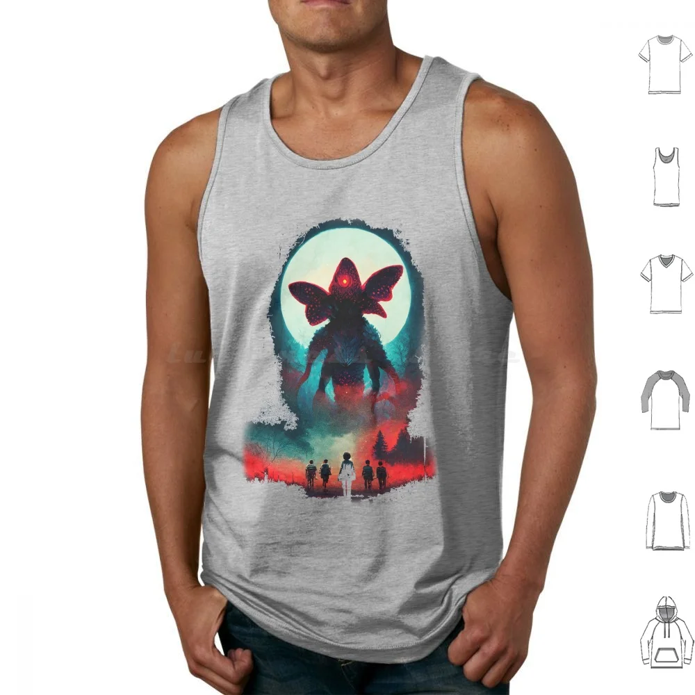 thumbnail image 1 of (Demogorgon) Camisetas sin mangas Chaleco Sin mangas Cosas Extraño Will Byers Mike Eleven Lucas Dustin 80s Hawkins Netflix 1980s 11, 1 of 5