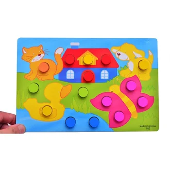 3D Wooden Puzzle Jigsaw Toy Montessori Baby Toys Wood Cartoon Animal Puzzles Game Kids Early Educational Toys for Children Gifts 4