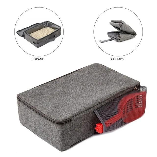 Portable Foldable Outdoor Cat Litter Box Made with Durable Oxford Cloth Ideal for Travel Camping and Pet Adventures 4