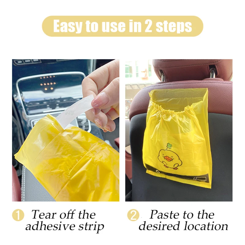 Sticky waterproof elastic car garbage bags disposable hanging trash storage back front seat cleaning car storage bag,car trash bag