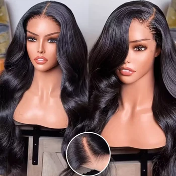 9x6 Glueless Wig Human Hair Pre Plucked Pre Cut Body Wave HD Closure Wig Human Hair Pre Bleached Knots With Baby Hair 250 Densit 1