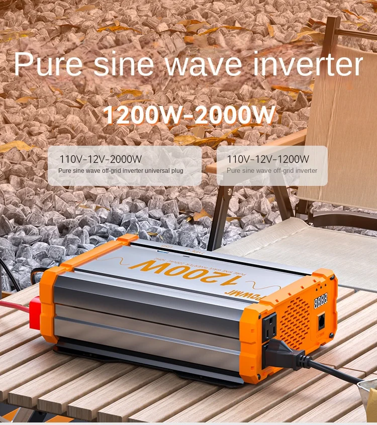 

2000W/1200W European and American standard pure sine wave inverter 12V24V to 220V110V on-board inverter