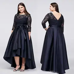 High Low Plus Size vestido novia Lace Formal Wear 3/4 sleeve Wedding Guest Evening Party gown Mother Of The Bride Dresses