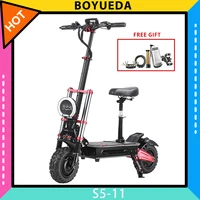 BOYUEDA S5-11 Scooter électrique, moteur 2*3000W, batterie 60V 38AH, pneu 11 pouces, vitesse maximale 85 km/h, portée 120 km, double frein à disque hydraulique, amortisseur hydraulique, écran LCD 1