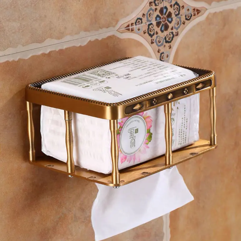 Porta Carta Igienica Antico In Ottone – Bagno Scatola Portafazzoletti Vintage Con Deflettore Antischizzi