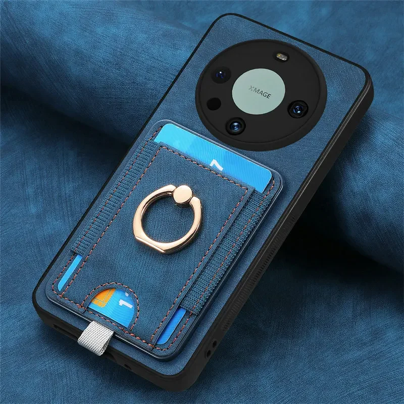 Premium Magnetic Leather Detachable Card Wallet Case - Elegant Protective Back Cover