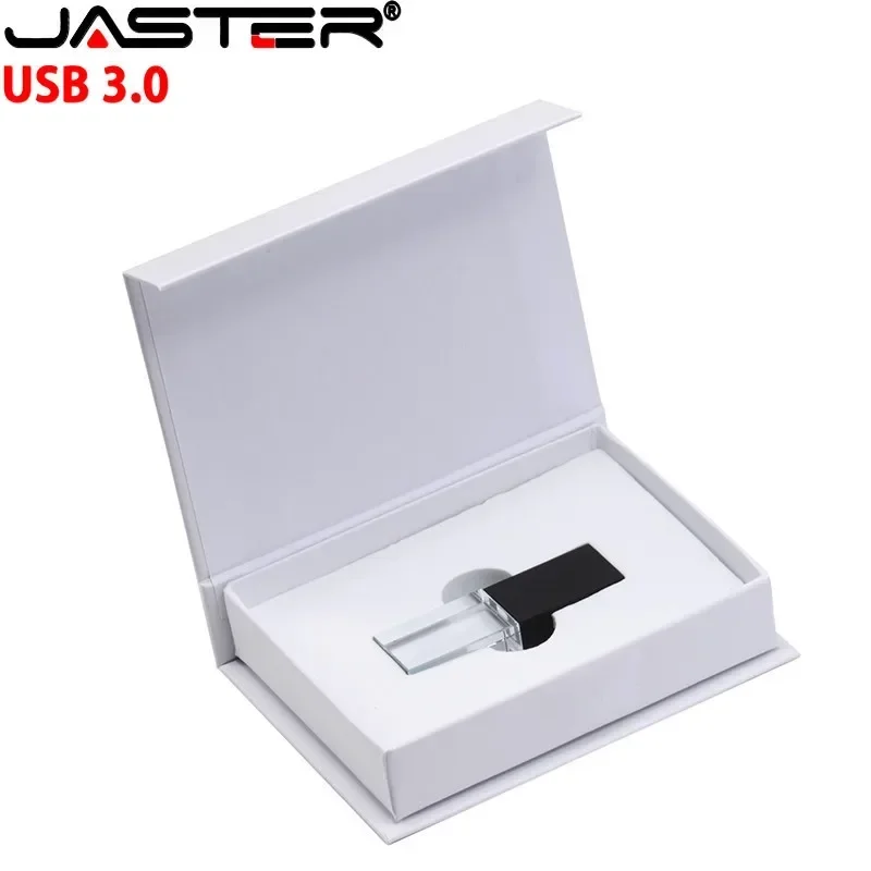 JASTER USB 3.0 Flash Drive New Crystal Free custom logo Pen drive 3D Laser Engraving 32GB 64GB Memory stick Creative gift U disk