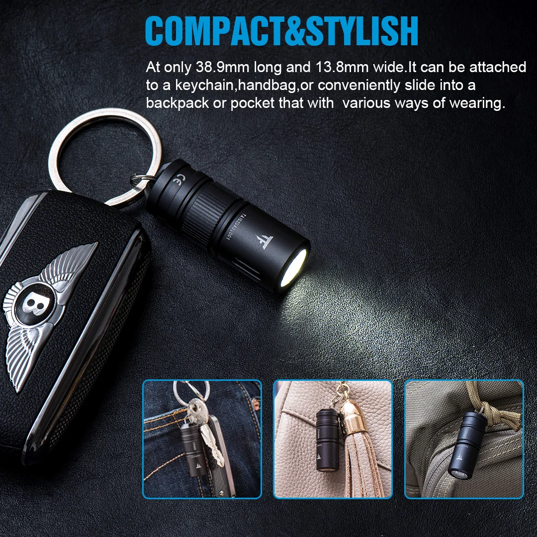 Lampe de Poche USB Rechargeable avec Porte Clés Torche Multifonctionnelle pour Camping et Activités Extérieures Modes Éclairage Pratique et Portable