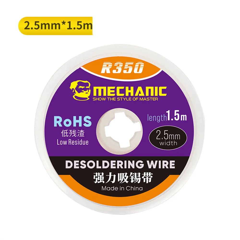 gold solder paste Meccanico R350 1.0/1.5/2.0/2.5/3.0/3.5/4.0mm larghezza 1.5m lunghezza dissaldatura treccia rimozione saldatura rame puro saldatu best flux core wire