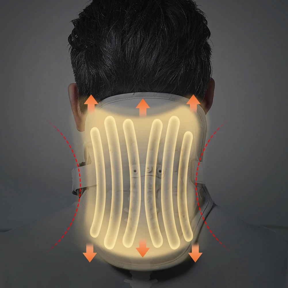 Cervical Neck Traction Device Adjustable Neck Brace with Airbag Support Cervical Traction Device for Cervical Spine Alignment