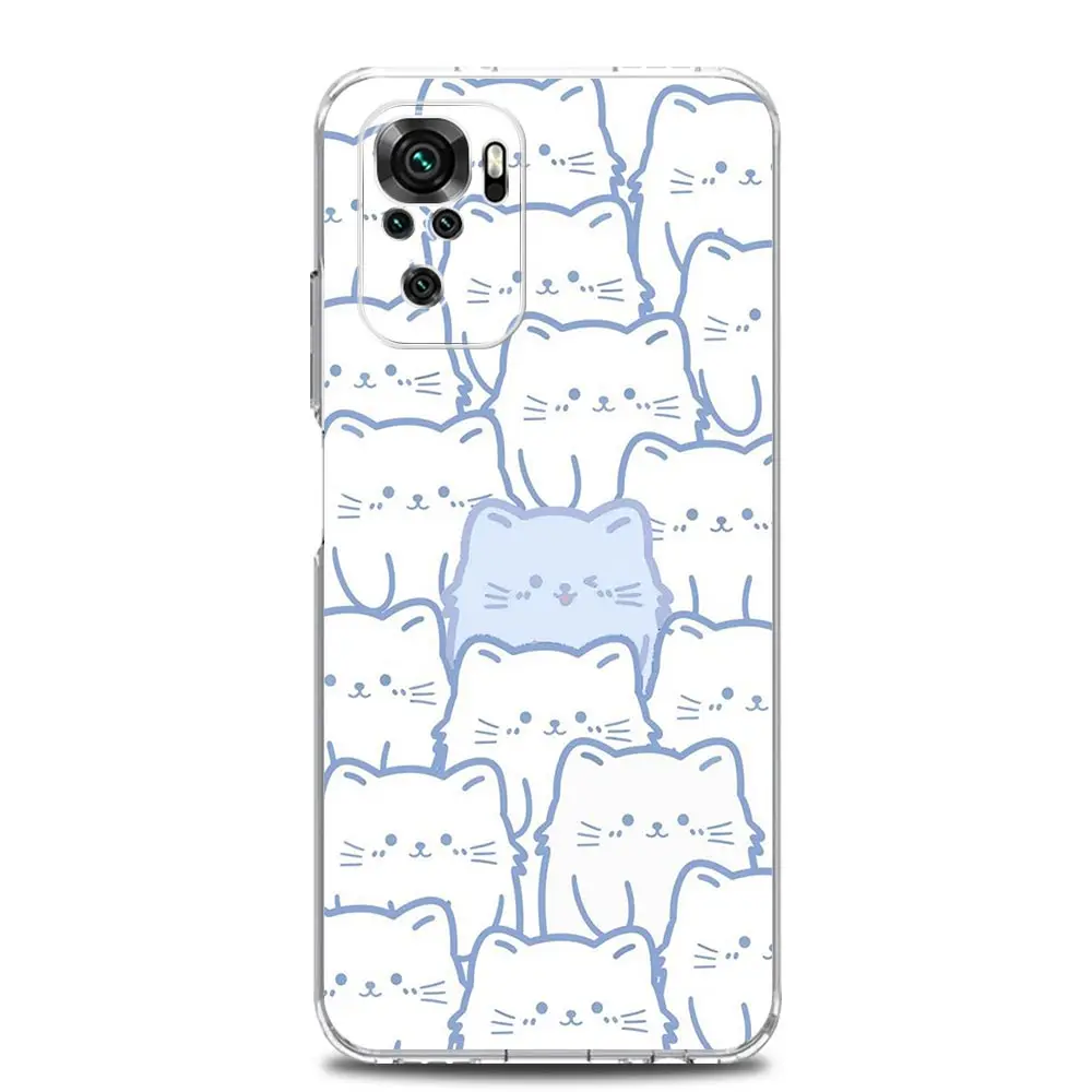 Clear Soft Phone Case with Cute Cartoon Black Cat Design