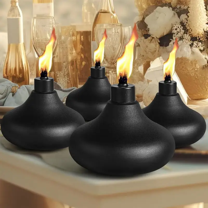 Metal Tabletop Torch Citronella Torches Refill Canister Tabletop Lantern Flame Light Patio Metal Torch Sturdy Long Lasting