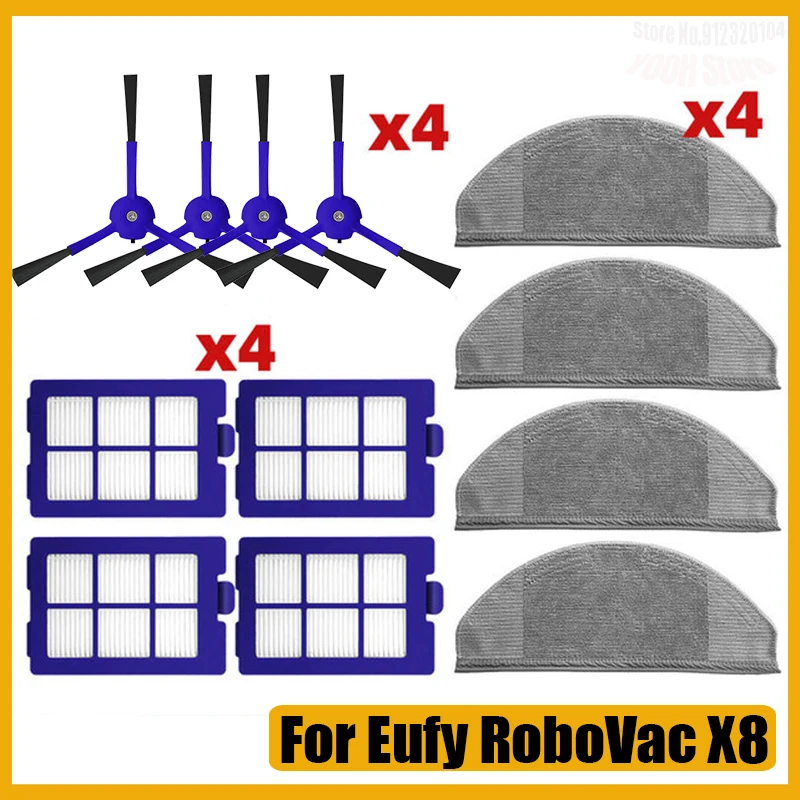 13-teiliges Zubehör-Kit Für Eufy RoboVac X8 / X8 Hybrid – Hauptbürste, Seitenbürsten, Filter & Mopp-Pads