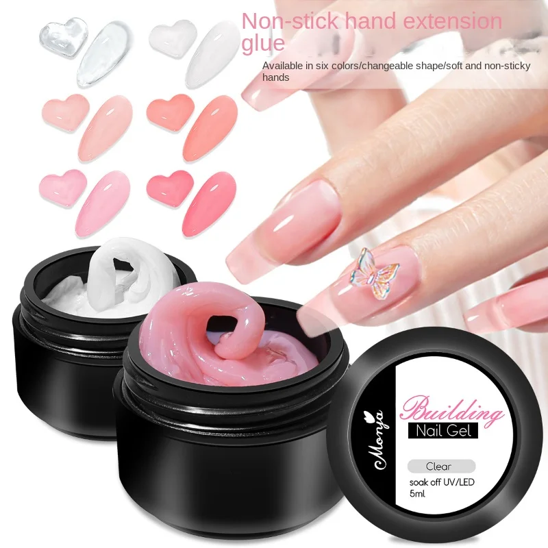  Non Stick Hand Solid Extension Nail Gel Clear Nude Pink Extension Gel Rhinestone Glue Gel Easy to Operate Nail exclusive 