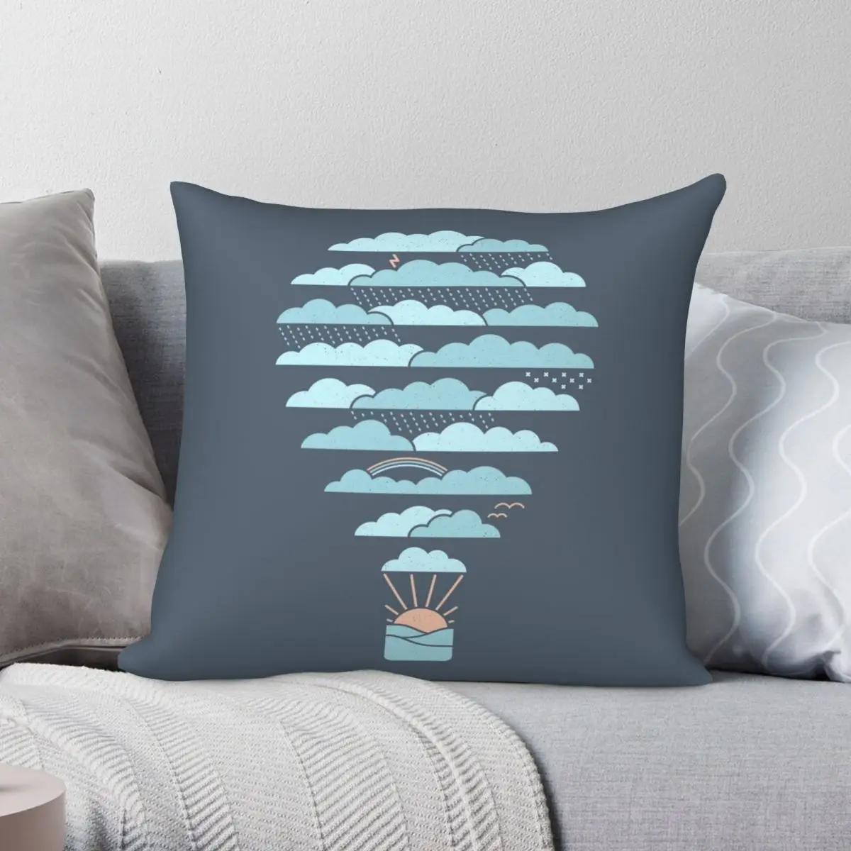 

Weather Balloon Square Pillowcase Polyester Linen Velvet Creative Zip Decor Throw Pillow Case Bed Cushion Cover