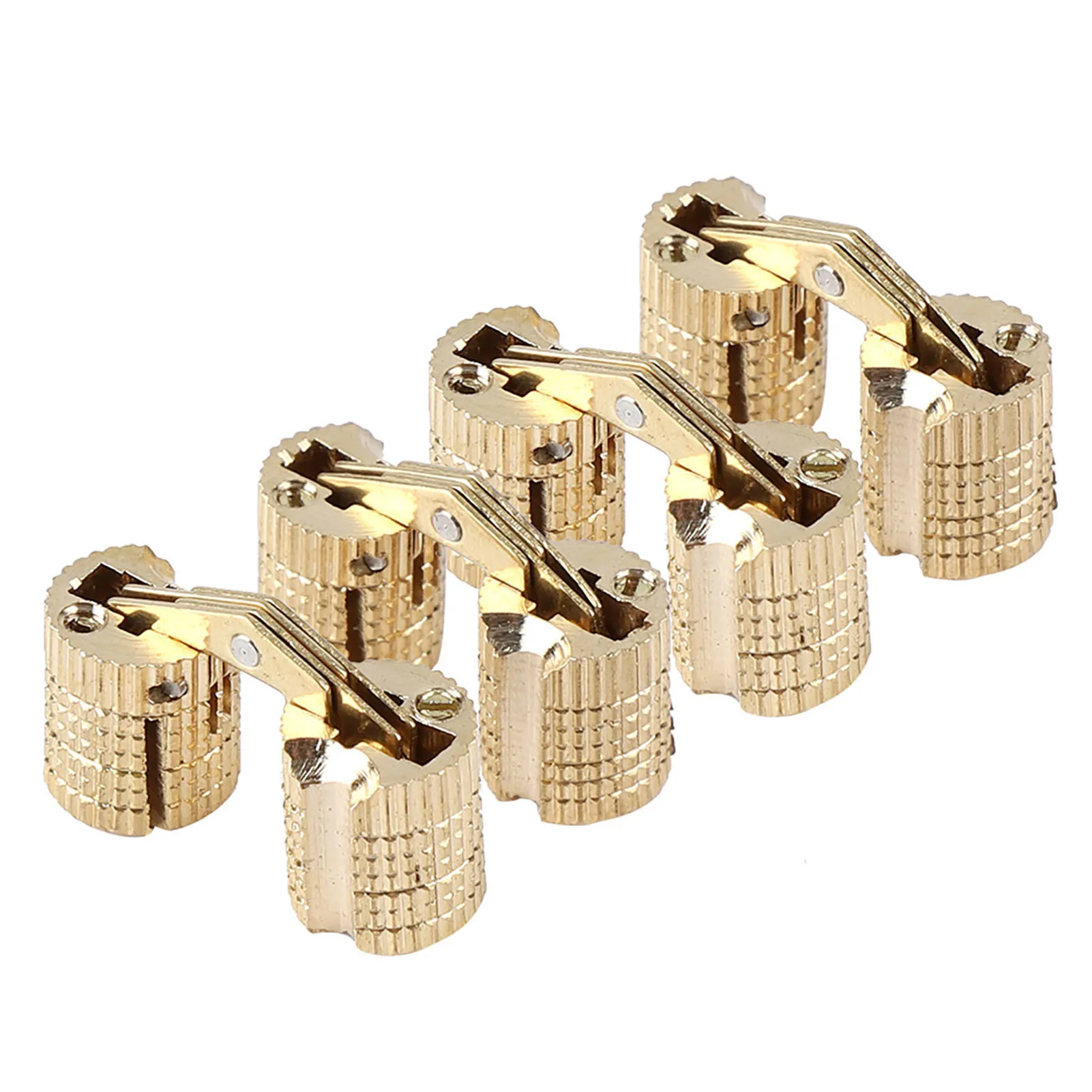 4Pcs Copper Brass Hinges 8mm 10mm 12mm 180 Degree Opening Angle for Furniture Cabinet Small Box Hardware