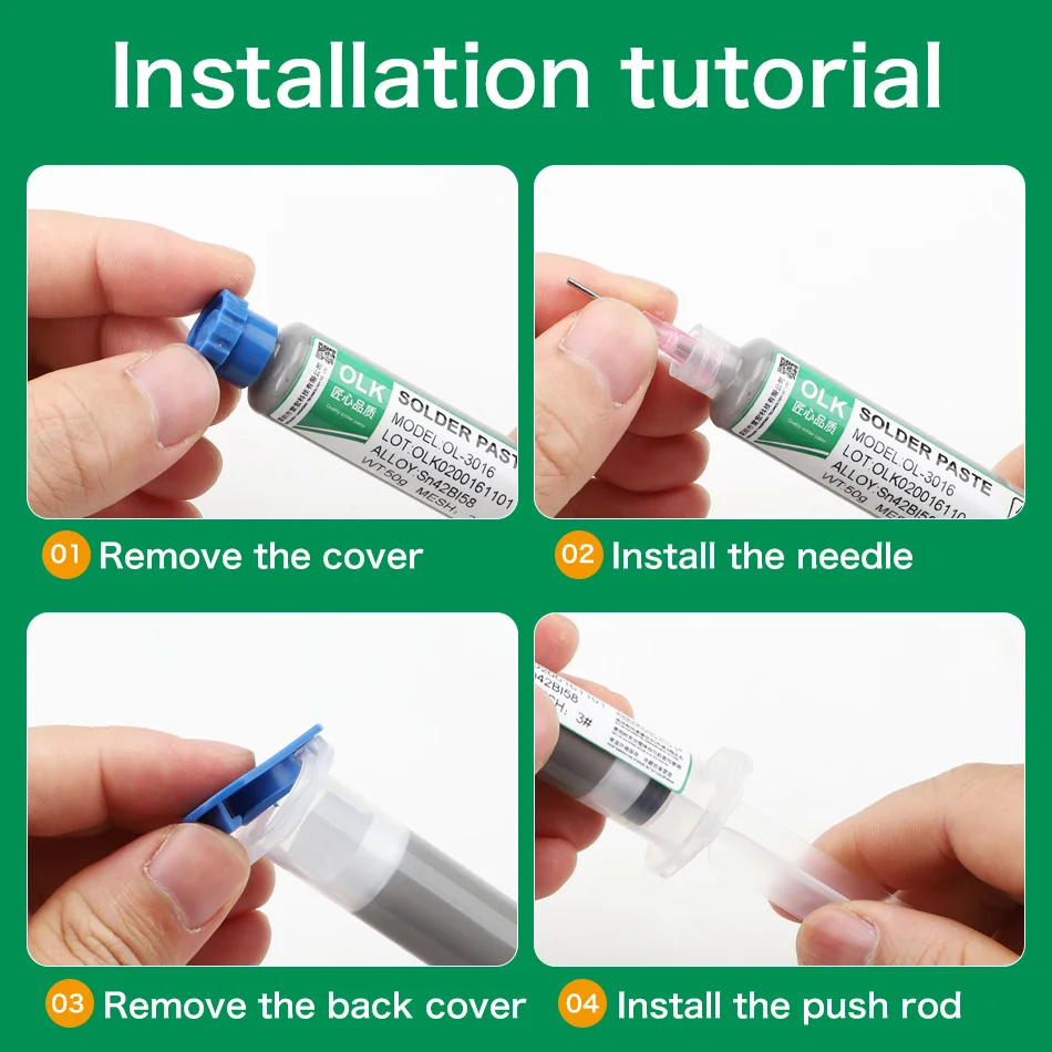 OLK SMD lead-free, high, medium low temperature solder paste BGA PCB phone repair welding tin implant tin paste 138℃