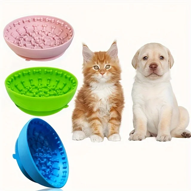 Silicone Slow Food Bowl Round Dog Bowl Cat Anti-Choking Anti-Knocking Feeding Plate Food Bowl with Suction Cup Pet Supplies Silicone Slow Food Bowl Round Dog Bowl Cat Anti-Choking Anti-Knocking Feeding Plate Food Bowl with Suction Cup Pet Supplies
