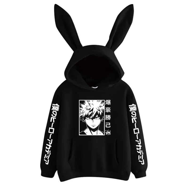 

Anime My Hero Academia Hoodies rabbit Sweatshirts Bakugo Himiko Toga Print Unisex Harajuku women girl kawaii MH1