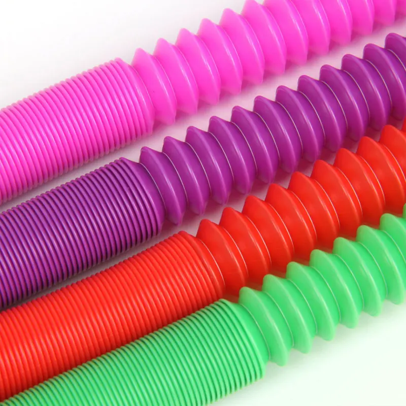 squishy stress toys Folding Plastic Stretch ​Pipe Decompression Toys Colorful Sensory Stress Relief Tube Kids Early Development Present for Children fidget snapper