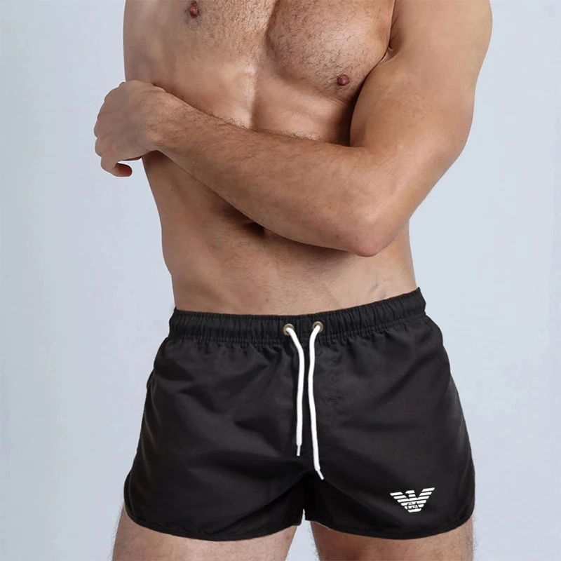 Summer Men's Beach Shorts New Simple Printed Fitness Sports Casual Elastic Waist Drawstring Male Surfing Board Short Pants S-3XL Summer Men's Beach Shorts New Simple Printed Fitness Sports Casual Elastic Waist Drawstring Male Surfing Board Short Pants S-3XL